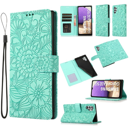 Skin Feel Embossed Sunflower Horizontal Flip Leather Case with Holder & Card Slots & Wallet & Lanyard, For Samsung Galaxy S8+, For Samsung Galaxy A12, For Samsung Galaxy A42 5G, For Samsung Galaxy A32 4G, For Samsung Galaxy A32 5G, For Samsung Galaxy A...