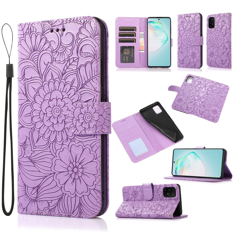 Skin Feel Embossed Sunflower Horizontal Flip Leather Case with Holder & Card Slots & Wallet & Lanyard, For Samsung Galaxy S8+, For Samsung Galaxy A12, For Samsung Galaxy A42 5G, For Samsung Galaxy A32 4G, For Samsung Galaxy A32 5G, For Samsung Galaxy A...