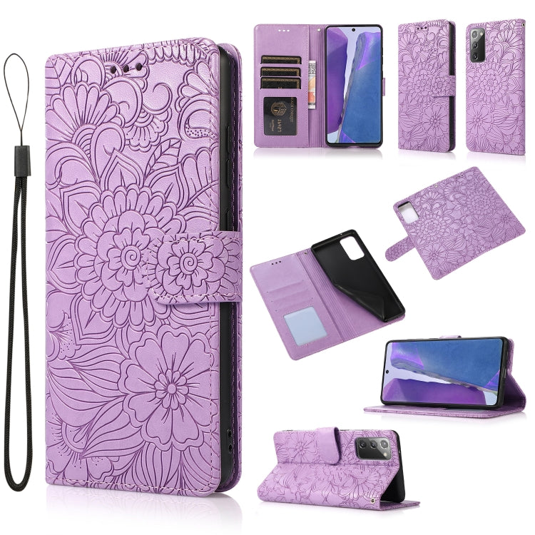 Skin Feel Embossed Sunflower Horizontal Flip Leather Case with Holder & Card Slots & Wallet & Lanyard, For Samsung Galaxy S21 5G, For Samsung Galaxy S21 FE, For Samsung Galaxy A21s, For Samsung Galaxy Note20, For Samsung Galaxy 5G / 4G                 ...