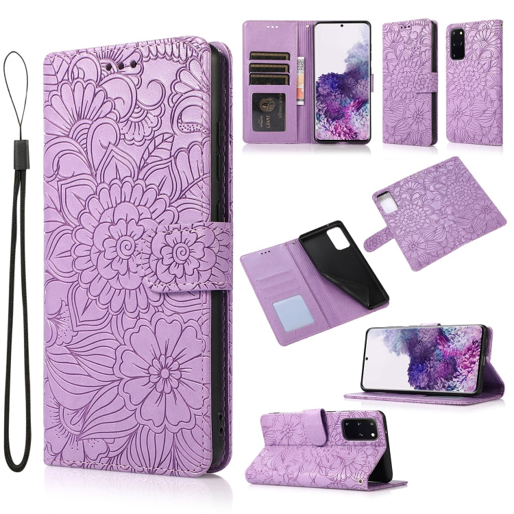 Skin Feel Embossed Sunflower Horizontal Flip Leather Case with Holder & Card Slots & Wallet & Lanyard, For Samsung Galaxy S21 5G, For Samsung Galaxy S21 FE, For Samsung Galaxy A21s, For Samsung Galaxy Note20, For Samsung Galaxy 5G / 4G                 ...