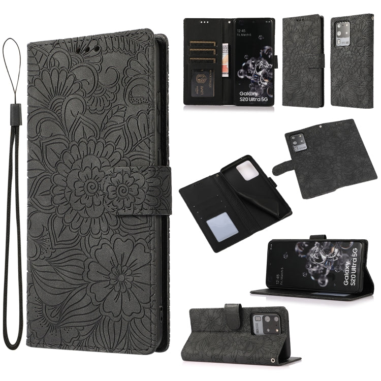 Skin Feel Embossed Sunflower Horizontal Flip Leather Case with Holder & Card Slots & Wallet & Lanyard, For Samsung Galaxy Note9, For Samsung Galaxy Note20 Ultra, For Samsung Galaxy S20 Ultra, For Samsung Galaxy S21 Ultra 5G, For Samsung Galaxy A30s    ...