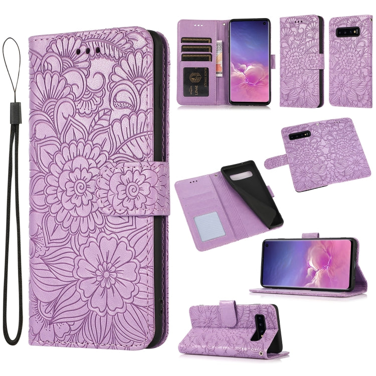 Skin Feel Embossed Sunflower Horizontal Flip Leather Case with Holder & Card Slots & Wallet & Lanyard, For Samsung Galaxy S10+, For Samsung Galaxy S10e, For Samsung Galaxy A20s, For Samsung Galaxy A40, For Samsung Galaxy Note8, For Samsung Galaxy J6   ...