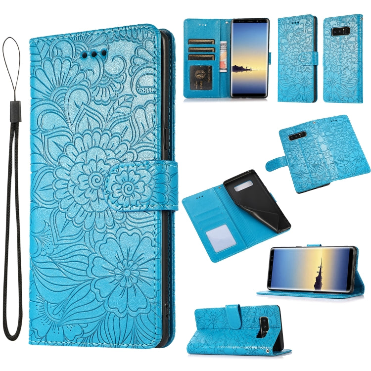 Skin Feel Embossed Sunflower Horizontal Flip Leather Case with Holder & Card Slots & Wallet & Lanyard, For Samsung Galaxy S10+, For Samsung Galaxy S10e, For Samsung Galaxy A20s, For Samsung Galaxy A40, For Samsung Galaxy Note8, For Samsung Galaxy J6   ...