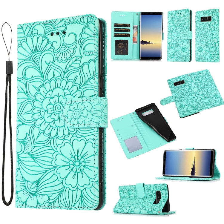 Skin Feel Embossed Sunflower Horizontal Flip Leather Case with Holder & Card Slots & Wallet & Lanyard, For Samsung Galaxy S10+, For Samsung Galaxy S10e, For Samsung Galaxy A20s, For Samsung Galaxy A40, For Samsung Galaxy Note8, For Samsung Galaxy J6   ...