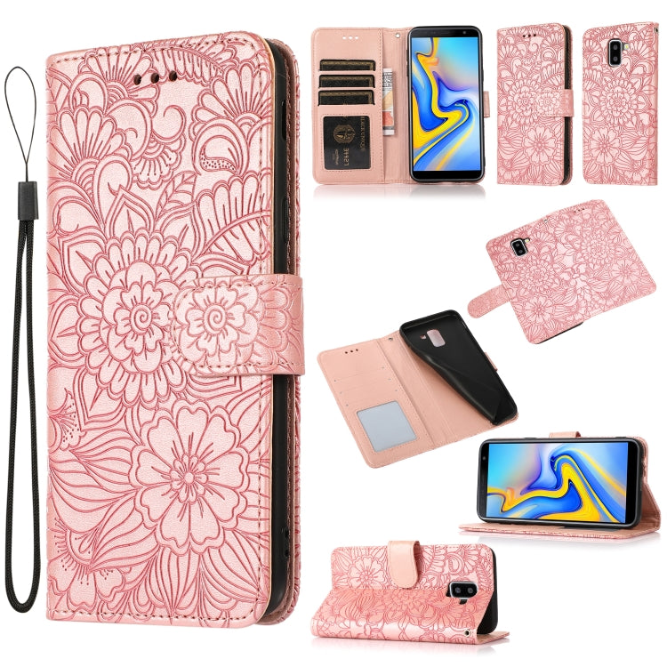 Skin Feel Embossed Sunflower Horizontal Flip Leather Case with Holder & Card Slots & Wallet & Lanyard, For Samsung Galaxy S10+, For Samsung Galaxy S10e, For Samsung Galaxy A20s, For Samsung Galaxy A40, For Samsung Galaxy Note8, For Samsung Galaxy J6   ...