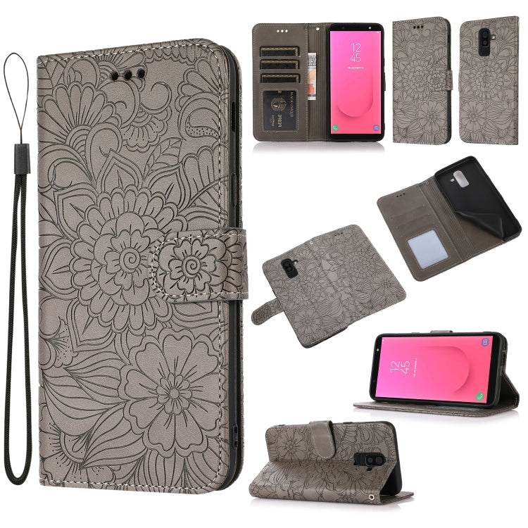 Skin Feel Embossed Sunflower Horizontal Flip Leather Case with Holder & Card Slots & Wallet & Lanyard, For Samsung Galaxy S10+, For Samsung Galaxy S10e, For Samsung Galaxy A20s, For Samsung Galaxy A40, For Samsung Galaxy Note8, For Samsung Galaxy J6   ...