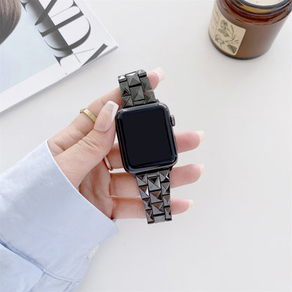 Rhombic Grid Ceramics Replacement Strap Watchband, For Apple Watch Series 7  41mm / & 6 & SE & 5 & 4 40mm, For Apple Watch Series  7  45mm / & 6 & SE & 5 & 4 44mm