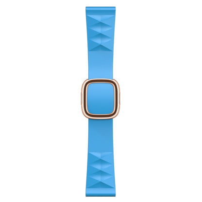Modern Style Silicone Replacement Strap Watchband For Apple Watch Series 6 & SE & 5 & 4 40mm / 3 & 2 & 1 38mm, Black Buckle, Rose Gold Buckle, Silver Buckle