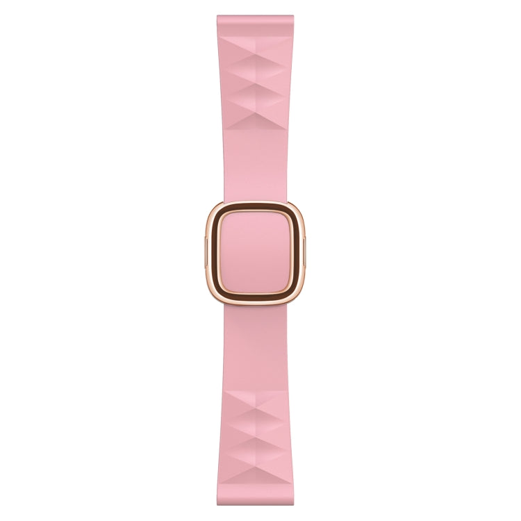 Modern Style Silicone Replacement Strap Watchband For Apple Watch Series 6 & SE & 5 & 4 44mm / 3 & 2 & 1 42mm, Black Buckle, Rose Gold Buckle, Silver Buckle