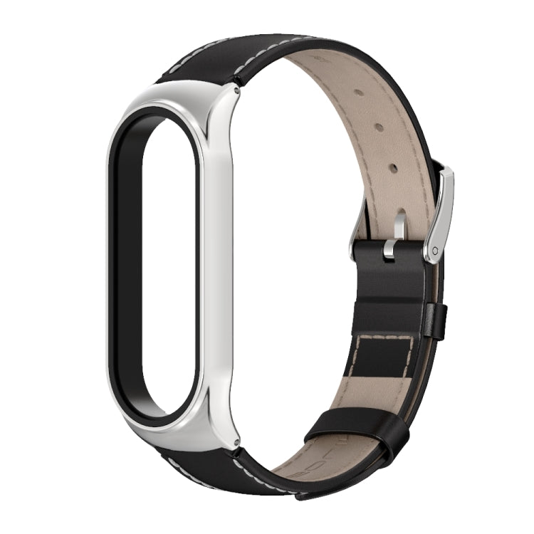 For Xiaomi Mi Band 6 / 5 Mijobs CS First Layer Cowhide Watch Band