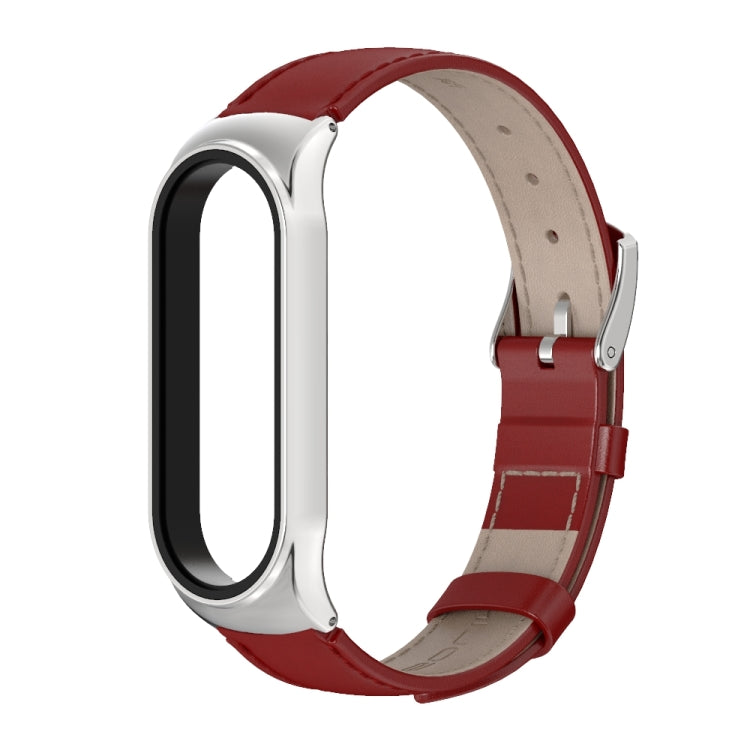 For Xiaomi Mi Band 6 / 5 Mijobs CS First Layer Cowhide Watch Band