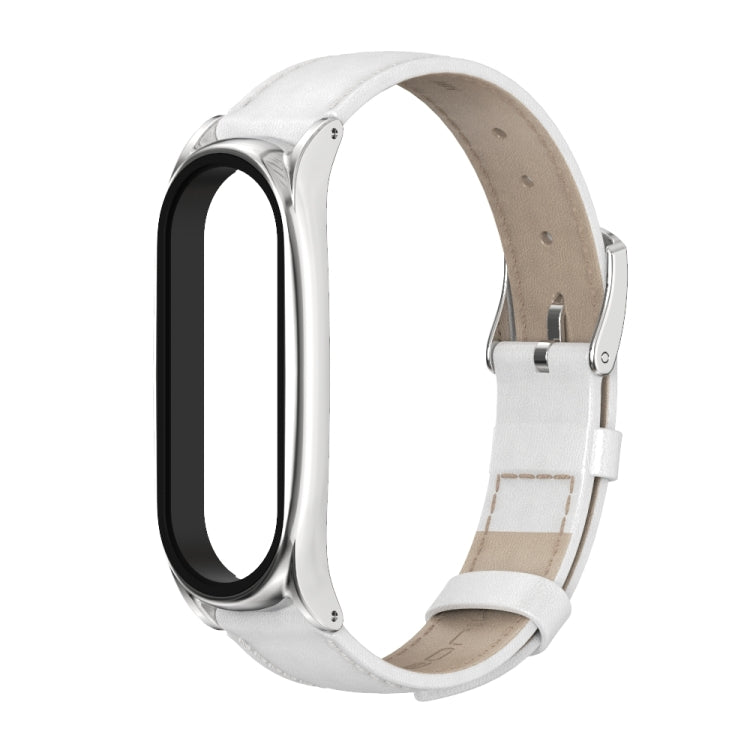 For Xiaomi Mi Band 6 / 5 Mijobs First Layer Cowhide Plus Replacement Watchband