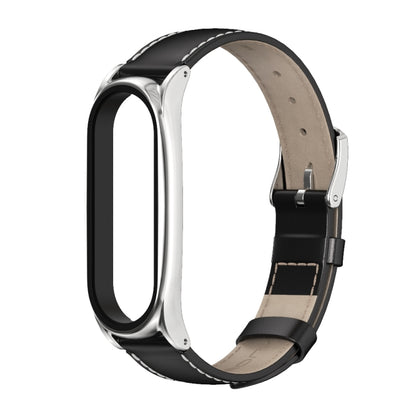 For Xiaomi Mi Band 6 / 5 Mijobs First Layer Cowhide Plus Replacement Watchband