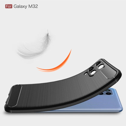 Brushed Texture Carbon Fiber TPU Case, For Samsung Galaxy M32 (india)