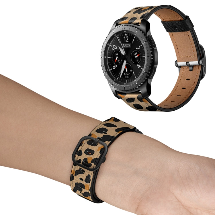 Universal Printed Leather Replacement Strap Watchband, 22mm For Xiaomi Haylou RT RS3 LS04 / LS05S, 22mm For Samsung Galaxy Watch 46mm