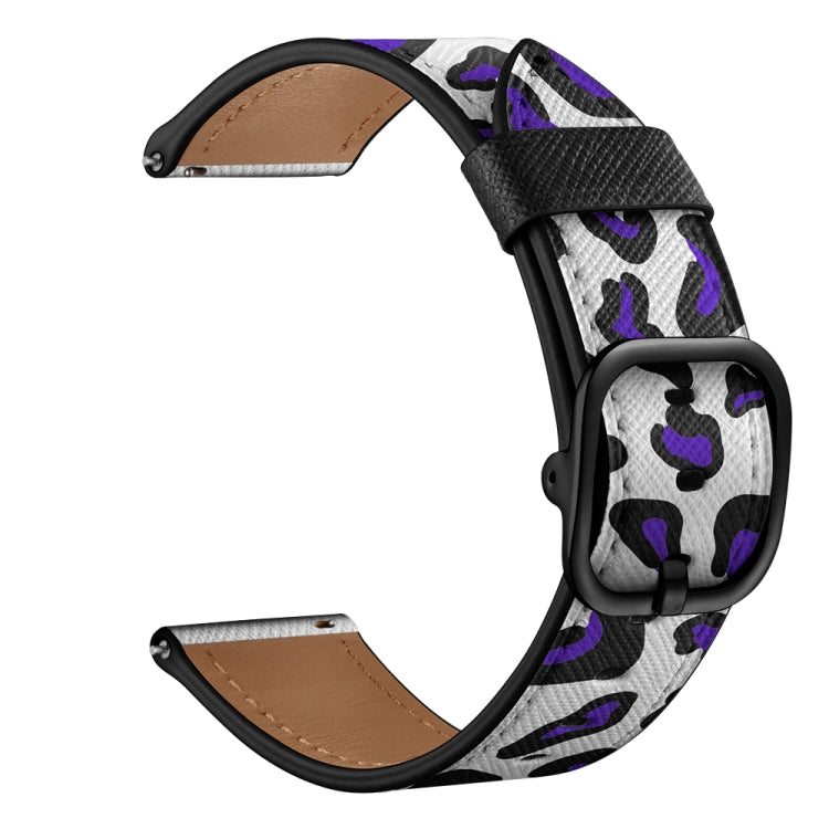 Universal Printed Leather Replacement Strap Watchband, 22mm For Xiaomi Haylou RT RS3 LS04 / LS05S, 22mm For Samsung Galaxy Watch 46mm