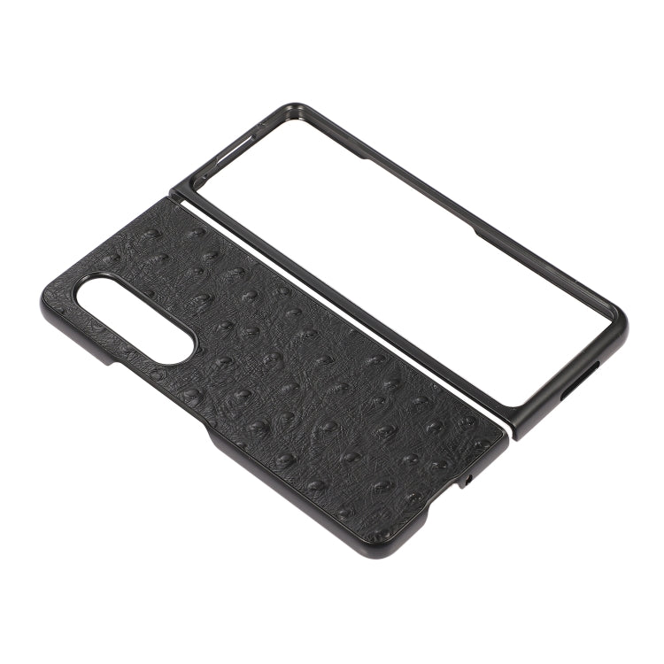 Ostrich Skin Texture Shockproof Protective Leather Case, For Samsung Galaxy Z Fold3 5G