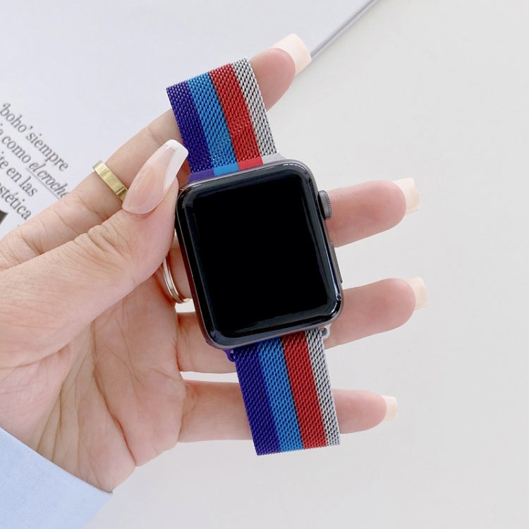 Four-colors Milanese Replacement Strap Watchband, For Apple Watch Series 7  41mm / & 6 & SE & 5 & 4 40mm, For Apple Watch Series  7  45mm / & 6 & SE & 5 & 4 44mm