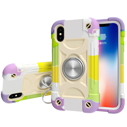 Shockproof Silicone + PC Protective Case with Dual-Ring Holder, For iPhone 6/6s/7/8/SE 2022 / SE 2020, For iPhone 6 Plus/6s Plus/7 Plus/8 Plus, For iPhone X / XS, For iPhone XR