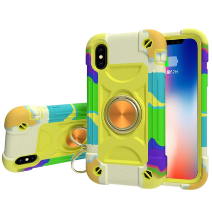 Shockproof Silicone + PC Protective Case with Dual-Ring Holder, For iPhone 6/6s/7/8/SE 2022 / SE 2020, For iPhone 6 Plus/6s Plus/7 Plus/8 Plus, For iPhone X / XS, For iPhone XR