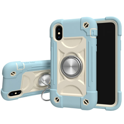 Shockproof Silicone + PC Protective Case with Dual-Ring Holder, For iPhone XS Max, For iPhone 11, For iPhone 11 Pro Max, For iPhone 12 mini