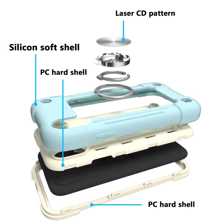 Shockproof Silicone + PC Protective Case with Dual-Ring Holder, For iPhone XS Max, For iPhone 11, For iPhone 11 Pro Max, For iPhone 12 mini