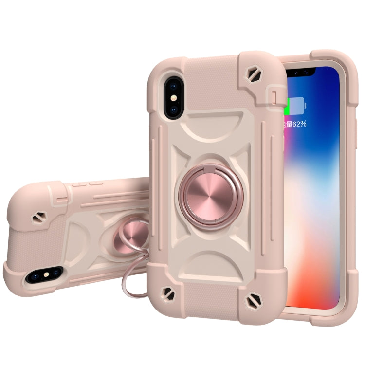 Shockproof Silicone + PC Protective Case with Dual-Ring Holder, For iPhone XS Max, For iPhone 11, For iPhone 11 Pro Max, For iPhone 12 mini
