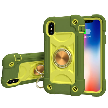 Shockproof Silicone + PC Protective Case with Dual-Ring Holder, For iPhone XS Max, For iPhone 11, For iPhone 11 Pro Max, For iPhone 12 mini