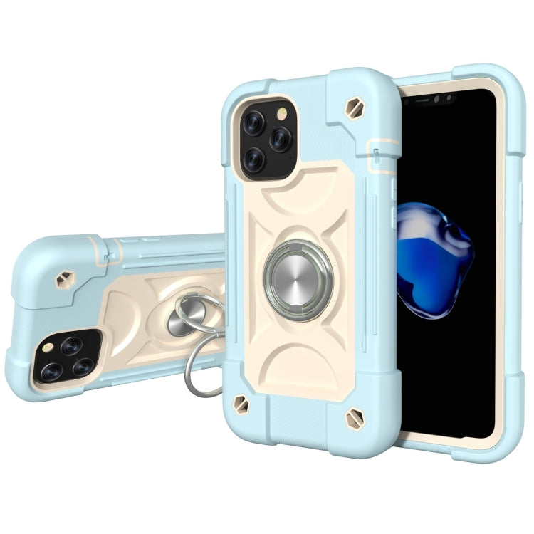 Shockproof Silicone + PC Protective Case with Dual-Ring Holder, For iPhone XS Max, For iPhone 11, For iPhone 11 Pro Max, For iPhone 12 mini