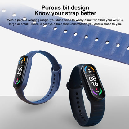 For Xiaomi Mi Band 6 / 5 Universal Silicone Leather Texture Replacement Strap Watchband