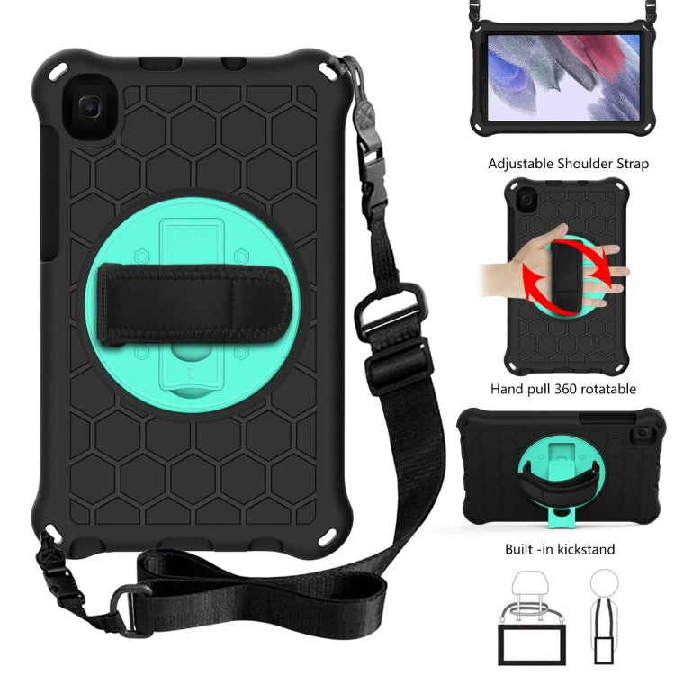 For Samsung Galaxy Tab A7 Lite 8.7 2021 T220 / T225 360 Degree Rotation Honeycomb Shockproof Silicone PC Protective Case with Holder & Shoulder Strap & Hand Strap, For Samsung Galaxy Tab A7 Lite 8.7 2021 T220 / T225