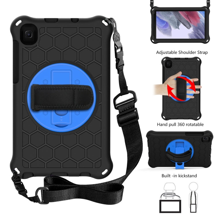 For Samsung Galaxy Tab A7 Lite 8.7 2021 T220 / T225 360 Degree Rotation Honeycomb Shockproof Silicone PC Protective Case with Holder & Shoulder Strap & Hand Strap, For Samsung Galaxy Tab A7 Lite 8.7 2021 T220 / T225