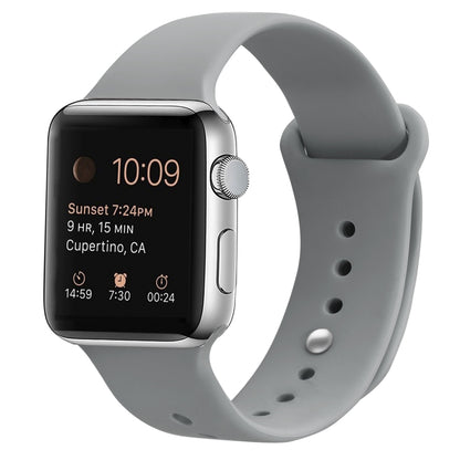 Silicone Replacement Strap Watchband For Apple Watch Series, 7 41mm / 6 & SE & 5 & 4 40mm / 3 & 2 & 1 38mm, 7 45mm / 6 & SE & 5 & 4 44mm / 3 & 2 & 1 42mm