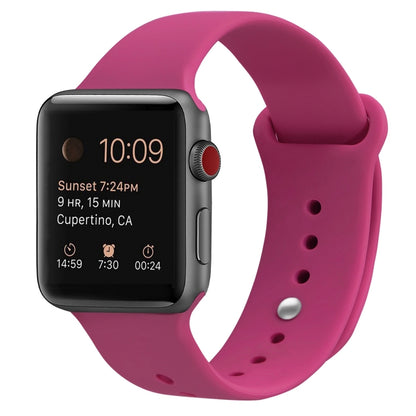 Silicone Replacement Strap Watchband For Apple Watch Series, 7 41mm / 6 & SE & 5 & 4 40mm / 3 & 2 & 1 38mm, 7 45mm / 6 & SE & 5 & 4 44mm / 3 & 2 & 1 42mm