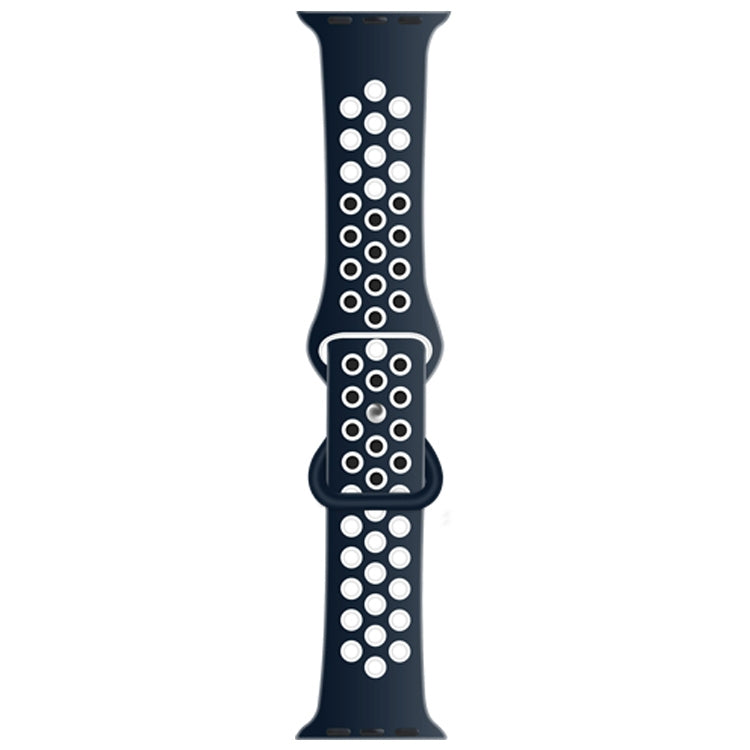 Butterfly Buckle Dual-tone Liquid Silicone Replacement Watchband For Apple Watch Series, 7 41mm / 6 & SE & 5 & 4 40mm / 3 & 2 & 1 38mm, 7 45mm / 6 & SE & 5 & 4 44mm / 3 & 2 & 1 42mm