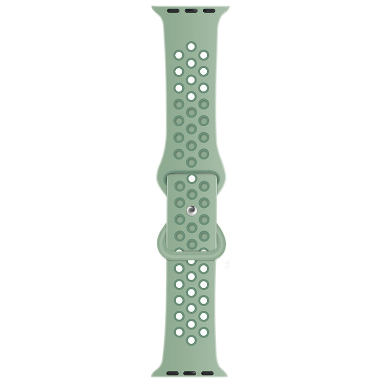 Butterfly Buckle Dual-tone Liquid Silicone Replacement Watchband For Apple Watch Series, 7 41mm / 6 & SE & 5 & 4 40mm / 3 & 2 & 1 38mm, 7 45mm / 6 & SE & 5 & 4 44mm / 3 & 2 & 1 42mm