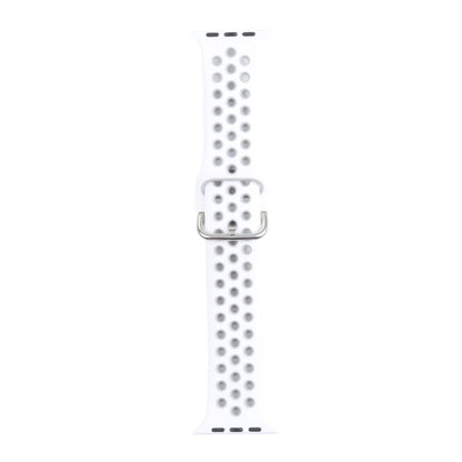Metal Buckle Silicone Replacement Watchband For Apple Watch Series, 7 41mm / 6 & SE & 5 & 4 40mm / 3 & 2 & 1 38mm, 7 45mm / 6 & SE & 5 & 4 44mm / 3 & 2 & 1 42mm