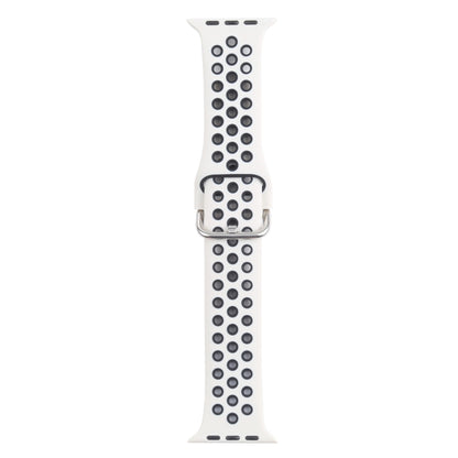 Metal Buckle Silicone Replacement Watchband For Apple Watch Series, 7 41mm / 6 & SE & 5 & 4 40mm / 3 & 2 & 1 38mm, 7 45mm / 6 & SE & 5 & 4 44mm / 3 & 2 & 1 42mm
