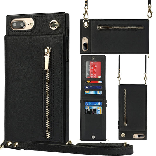 Cross-body Zipper Square TPU+PU Back Cover Case with Holder & Card Slots & Wallet & Strap, For iPhone 8 Plus / 7 Plus, For iPhone 11, For iPhone 11 Pro, For iPhone 11 Pro Max, For iPhone 12 mini, For iPhone 12 / 12 Pro, For iPhone 12 Pro Max           ...