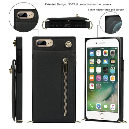Cross-body Zipper Square TPU+PU Back Cover Case with Holder & Card Slots & Wallet & Strap, For iPhone 8 Plus / 7 Plus, For iPhone 11, For iPhone 11 Pro, For iPhone 11 Pro Max, For iPhone 12 mini, For iPhone 12 / 12 Pro, For iPhone 12 Pro Max           ...