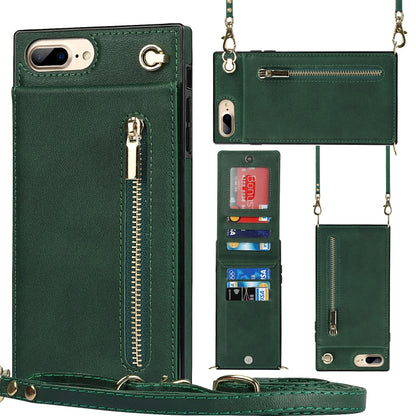 Cross-body Zipper Square TPU+PU Back Cover Case with Holder & Card Slots & Wallet & Strap, For iPhone 8 Plus / 7 Plus, For iPhone 11, For iPhone 11 Pro, For iPhone 11 Pro Max, For iPhone 12 mini, For iPhone 12 / 12 Pro, For iPhone 12 Pro Max           ...