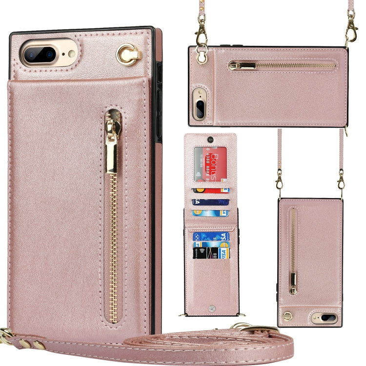 Cross-body Zipper Square TPU+PU Back Cover Case with Holder & Card Slots & Wallet & Strap, For iPhone 8 Plus / 7 Plus, For iPhone 11, For iPhone 11 Pro, For iPhone 11 Pro Max, For iPhone 12 mini, For iPhone 12 / 12 Pro, For iPhone 12 Pro Max           ...