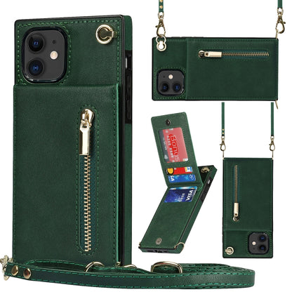 Cross-body Zipper Square TPU+PU Back Cover Case with Holder & Card Slots & Wallet & Strap, For iPhone 8 Plus / 7 Plus, For iPhone 11, For iPhone 11 Pro, For iPhone 11 Pro Max, For iPhone 12 mini, For iPhone 12 / 12 Pro, For iPhone 12 Pro Max           ...