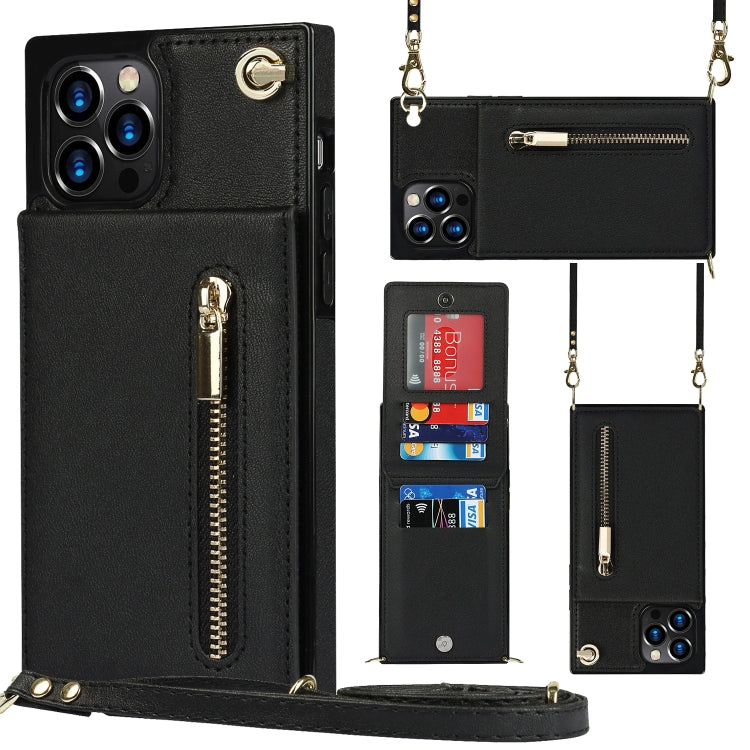 Cross-body Zipper Square TPU+PU Back Cover Case with Holder & Card Slots & Wallet & Strap, For iPhone 8 Plus / 7 Plus, For iPhone 11, For iPhone 11 Pro, For iPhone 11 Pro Max, For iPhone 12 mini, For iPhone 12 / 12 Pro, For iPhone 12 Pro Max           ...