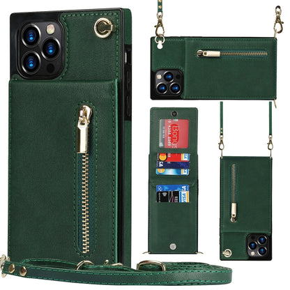 Cross-body Zipper Square TPU+PU Back Cover Case with Holder & Card Slots & Wallet & Strap, For iPhone 8 Plus / 7 Plus, For iPhone 11, For iPhone 11 Pro, For iPhone 11 Pro Max, For iPhone 12 mini, For iPhone 12 / 12 Pro, For iPhone 12 Pro Max           ...