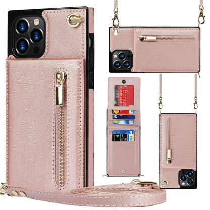 Cross-body Zipper Square TPU+PU Back Cover Case with Holder & Card Slots & Wallet & Strap, For iPhone 8 Plus / 7 Plus, For iPhone 11, For iPhone 11 Pro, For iPhone 11 Pro Max, For iPhone 12 mini, For iPhone 12 / 12 Pro, For iPhone 12 Pro Max           ...
