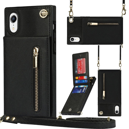 Cross-body Zipper Square TPU+PU Back Cover Case with Holder & Card Slots & Wallet & Strap, For iPhone XR, For iPhone XS Max