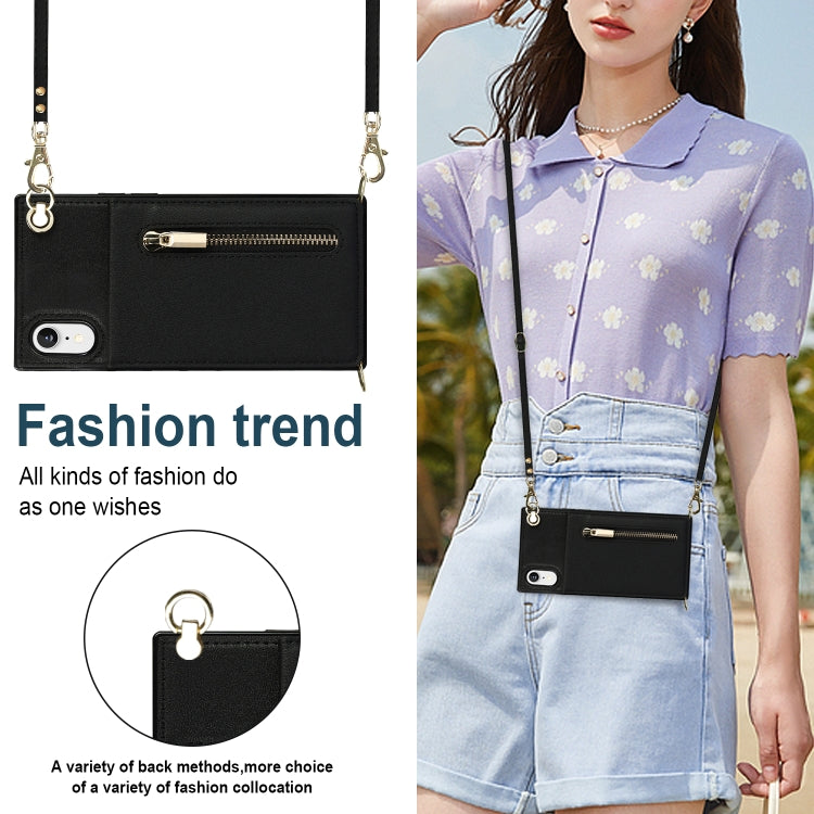 Cross-body Zipper Square TPU+PU Back Cover Case with Holder & Card Slots & Wallet & Strap, For iPhone XR, For iPhone XS Max