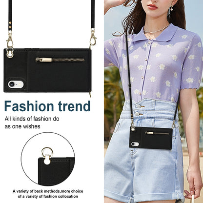 Cross-body Zipper Square TPU+PU Back Cover Case with Holder & Card Slots & Wallet & Strap, For iPhone XR, For iPhone XS Max