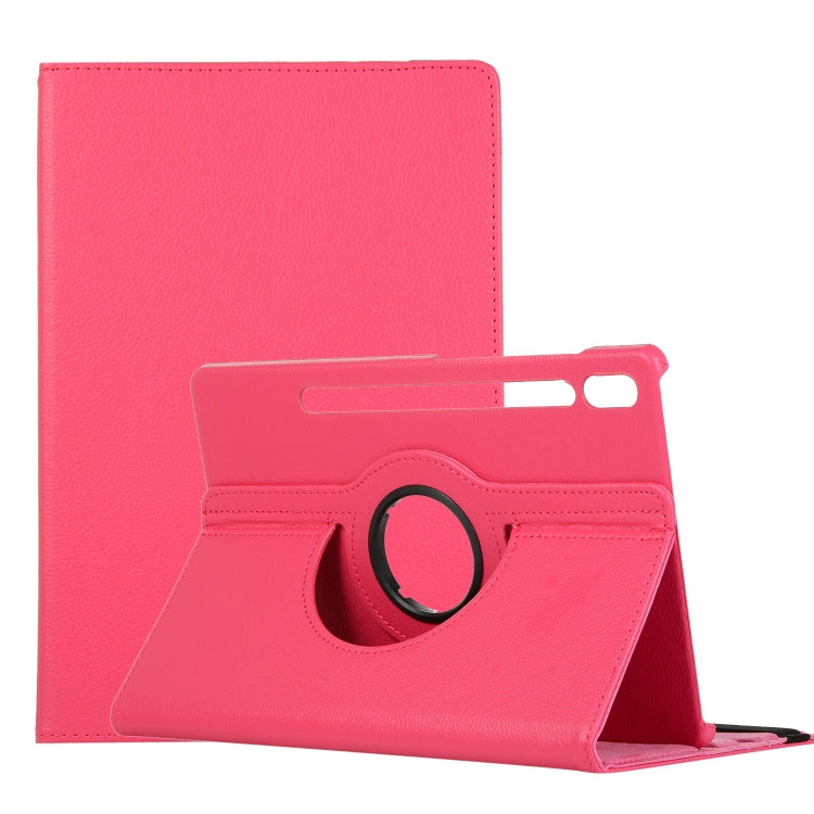 Litchi Texture Horizontal Flip 360 Degrees Rotation Leather Case with Holder, For Samsung Galaxy Tab S7 FE T730